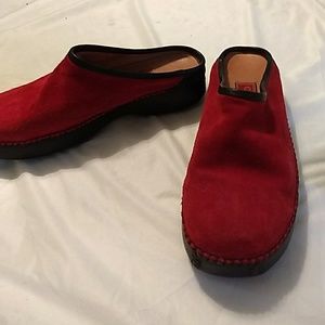 Cole Haan Red Suede Clogs
